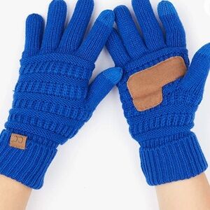 C.C Women Solid Ribbed‎ Glove with Smart Tips